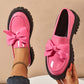 Chic och Söt Platåloafers med Rosett