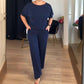 🔥Mest populärt🔥👚Hemkomfort + Business Elegance Lång kofta, topp och byxor, 3-delat set