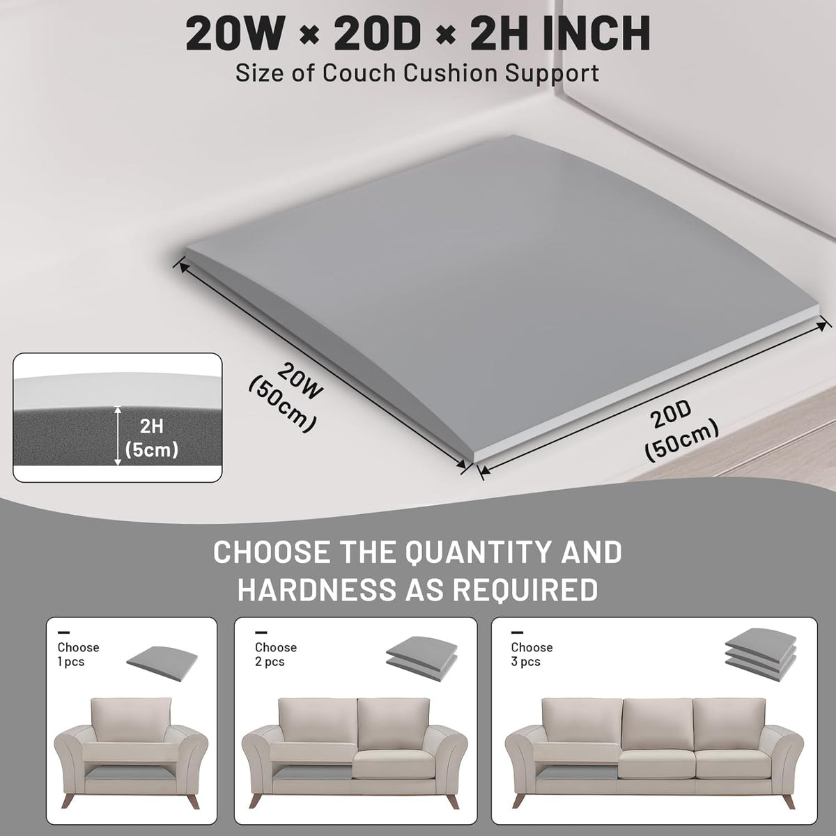 🛋️ SISTA DAGEN - KÖP 2 FÅ 3! ✨ Couch Stöddyna för Hängande Säten - Högdensitets Skum med Nedslipad Bas för Bättre Komfort & Ryggstöd 🏠💫