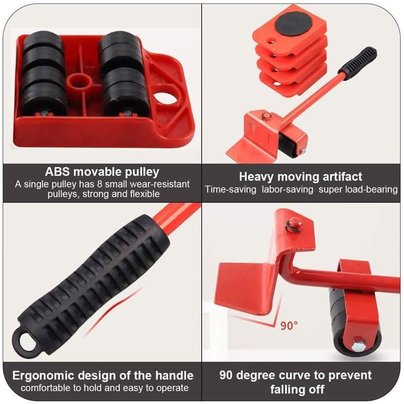 🔄 Möbellyftare & flyttverktygsset, 4-pack – 360° glidskivor & ergonomiskt lyft utan ryggpåfrestning 💪