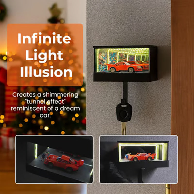 ⏳Begränsad tid 50 % rabatt⏰🗝️Infinity Mirror LED-nyckelhållare för garage🏎️