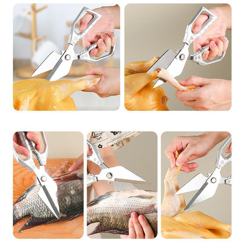 ✂️50% RABATT!✨MULTIFUNKTIONELL KÖKSSAX🍗Skär Ben & Öppnar Förpackningar, Ergonomiskt Handtag & Diskmaskinsäkert, Inkluderar Skalverktyg🔧