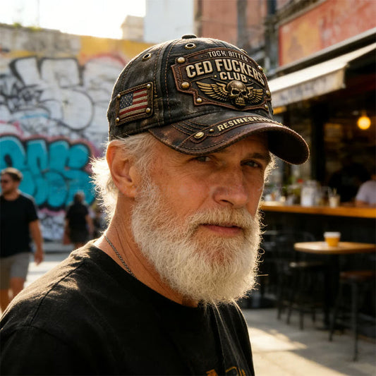 📢📢60 % rabatt! ⏰Vintage broderad hatt🧢 Old Fuckers Club