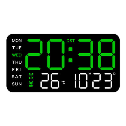 ⏰ Endast nu 58% rabatt!🔥🕰️Stor digital väggklocka med LED-display, datum och termometer🌲