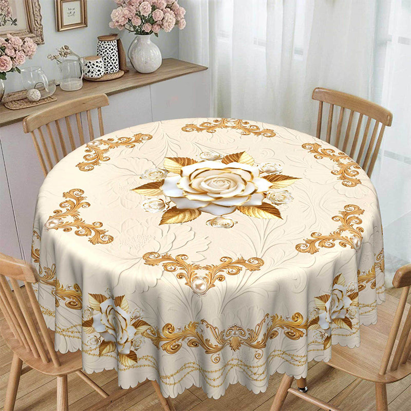 💖 Lyxig guldfärgad bordsduk ⏰ skyddar bordet, lätt att torka av & ger en elegant hemkänsla 🏡