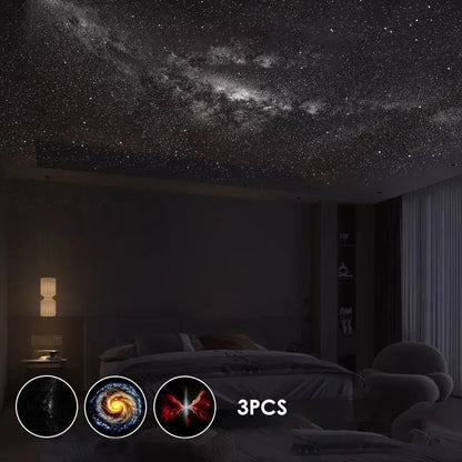 Nattlampa vid sängen💡 USB-stämningsfull projektionslampa med stjärnhimmel🌌