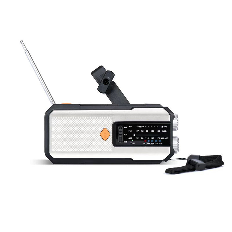 📻🔋 Solcells- och vevdriven nödradio – FM/AM/NOAA, LED-ficklampa & nödladdning för mobilen ⛺⚡