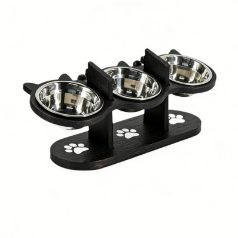 🐱 50 % RABATT NU! 🍽️ Upphöjd hund- och kattmatskål med 3 skålar – halkfri & stabil – ergonomisk design för bättre matsmältning 🐾