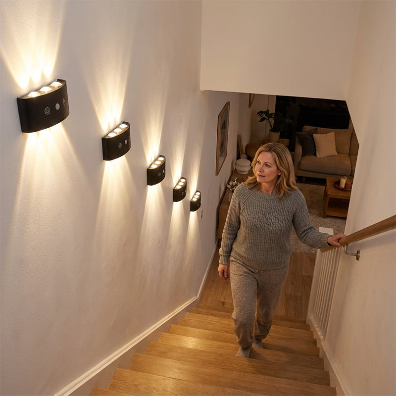 💡 50 % RABATT! 🔋 Uppladdningsbart LED-nattljus med rörelsesensor – justerbar ljusstyrka, magnetfäste och perfekt för hallar, trappor och sovrum 🌙