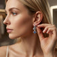 Celestial ⭐💎Star Dangle Hoop-örhängen – Stjärnkluster, Cubic Zircon & Galvaniserad Legering, Silver-Blå