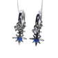 Celestial ⭐💎Star Dangle Hoop-örhängen – Stjärnkluster, Cubic Zircon & Galvaniserad Legering, Silver-Blå