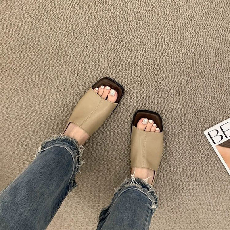 🔥2026 års nyhet👡Retro-sandaler med fyrkantig tå och hälrem för damer