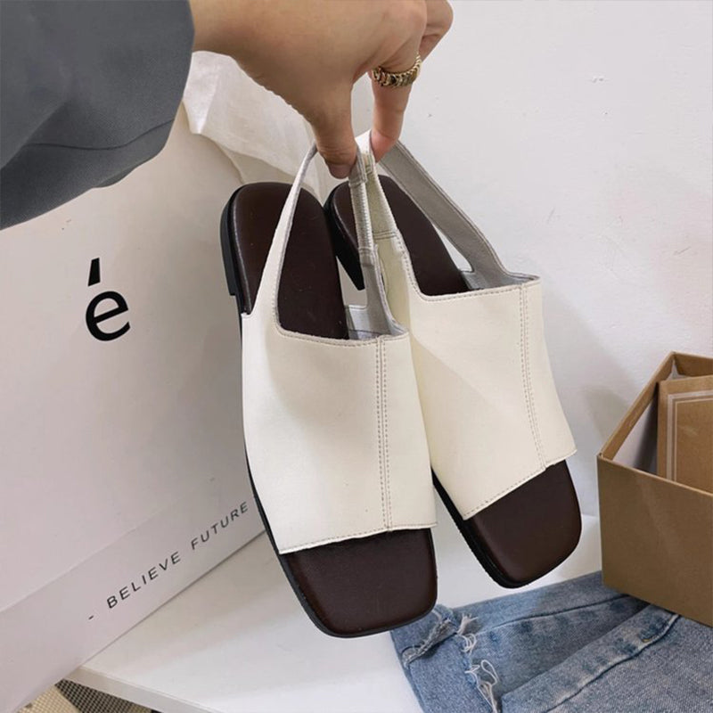 🔥2026 års nyhet👡Retro-sandaler med fyrkantig tå och hälrem för damer