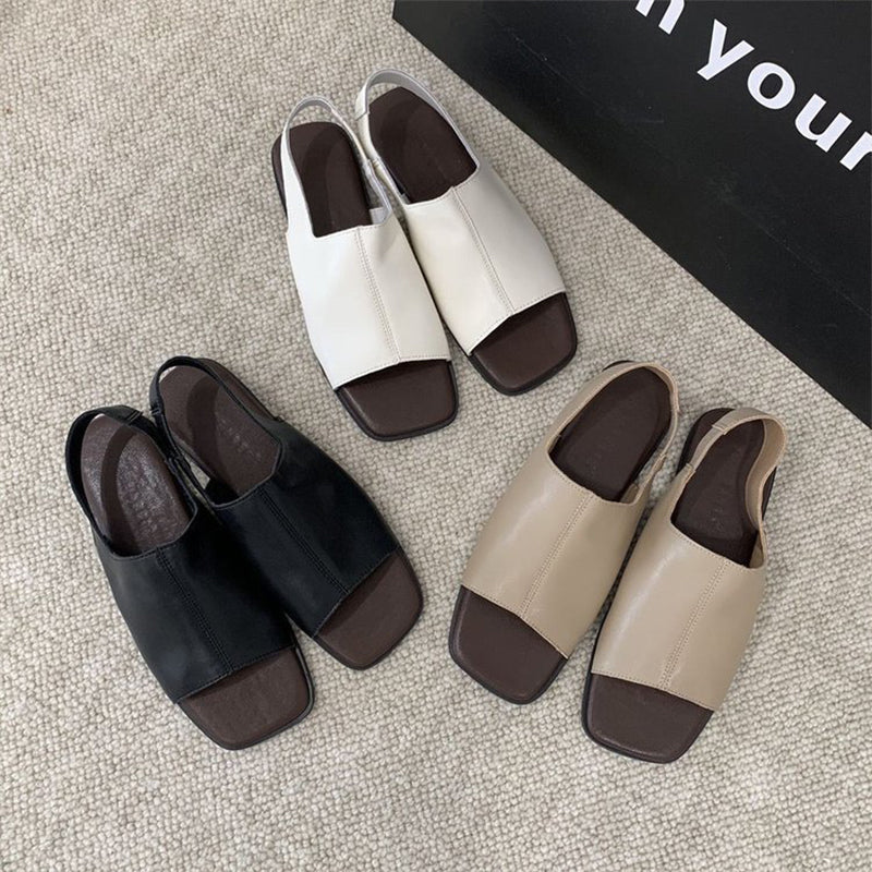 🔥2026 års nyhet👡Retro-sandaler med fyrkantig tå och hälrem för damer