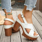 👡 BEGRÄNSAD TID: 50 % RABATT! ✨ Dam-sandaler med korsade remmar och platå – tjock klack, justerbara, halkfria