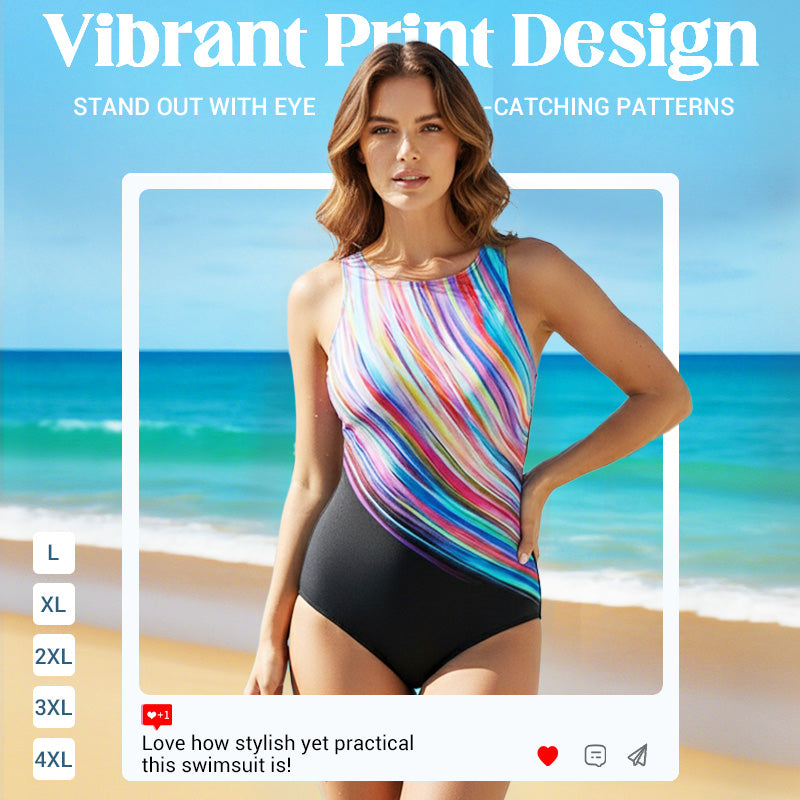 👙 50% RABATT! 🌊 Damernas tryckt helbaddräkt – Figurslöjande, mjuk & perfekt för sol, bad och strandliv – ett snyggt val för semestern ☀️