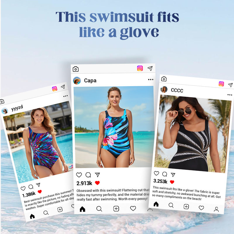 👙 50% RABATT! 🌊 Damernas tryckt helbaddräkt – Figurslöjande, mjuk & perfekt för sol, bad och strandliv – ett snyggt val för semestern ☀️