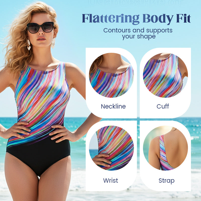 👙 50% RABATT! 🌊 Damernas tryckt helbaddräkt – Figurslöjande, mjuk & perfekt för sol, bad och strandliv – ett snyggt val för semestern ☀️