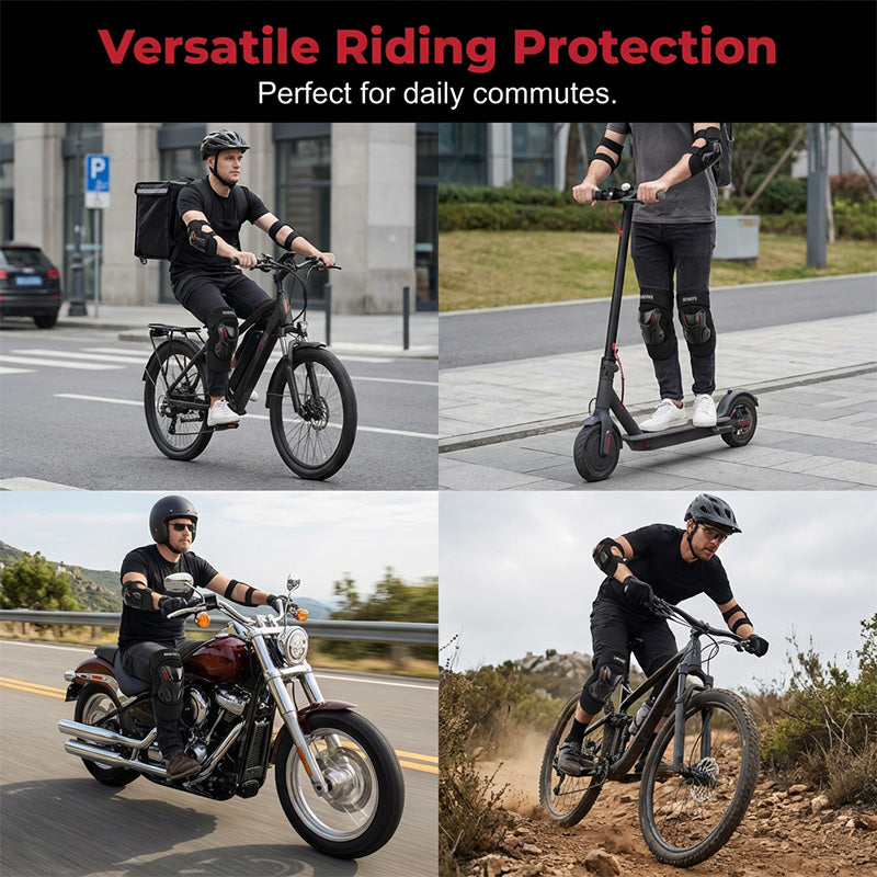 🛡️ 50% RABATT NU! 🏍️ Knä- & Armbandsskydd Set för Motorcykel