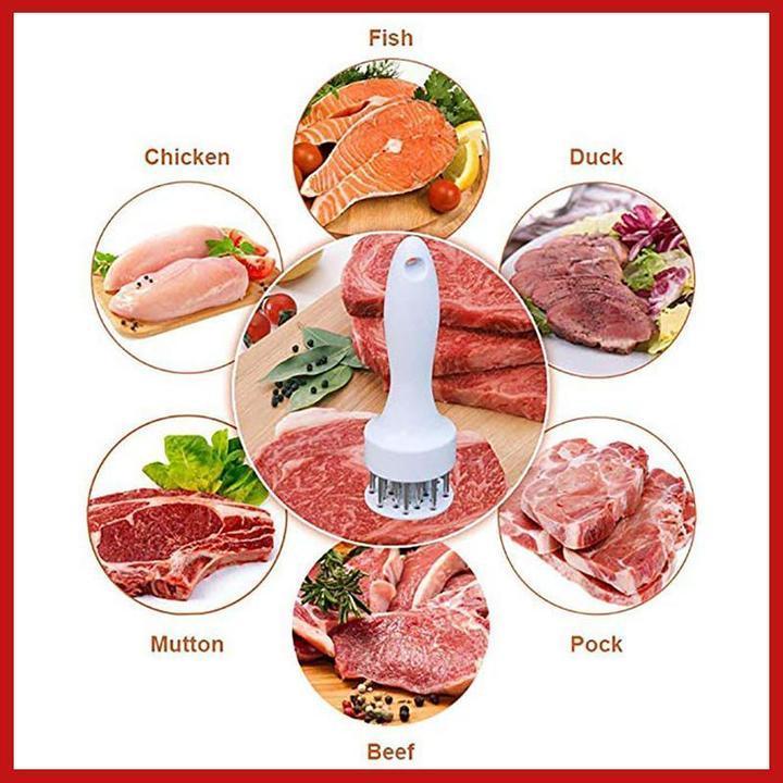 🥩 50% RABATT NU! 🍖 Köttmörare i Rostfritt Stål – 20 Nålar & Marinadspruta 👨‍🍳