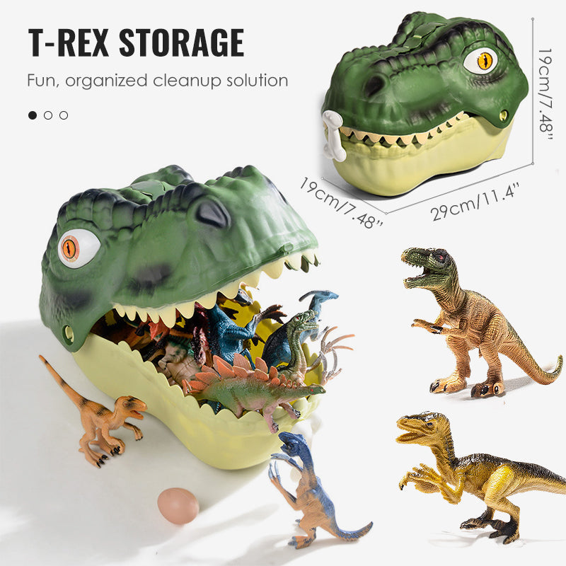 🦖 The Toy That Tidies Itself – T-Rex Head Storage Box with 12 Lifelike Dinos. 50% Off. UK Stock