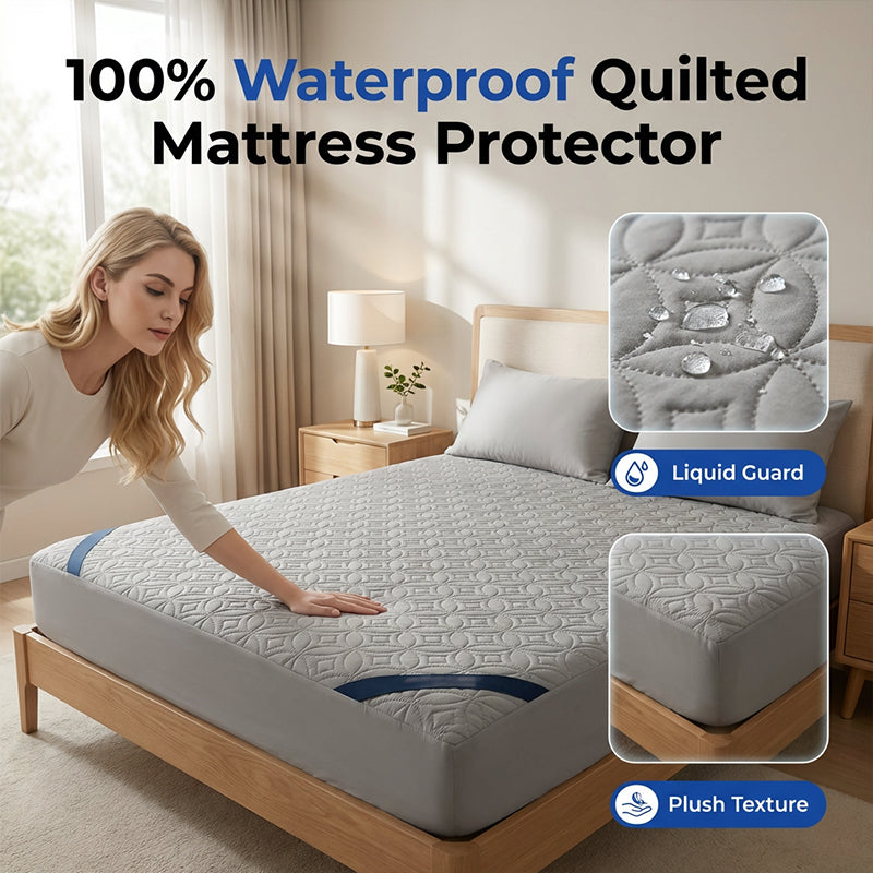 🛏️ 50% RABATT NU! 💧 Vadderat Vattentätt Madrasskydd – Mjukt & Andningsbart – Perfekt för en God Natts Sömn 🌙