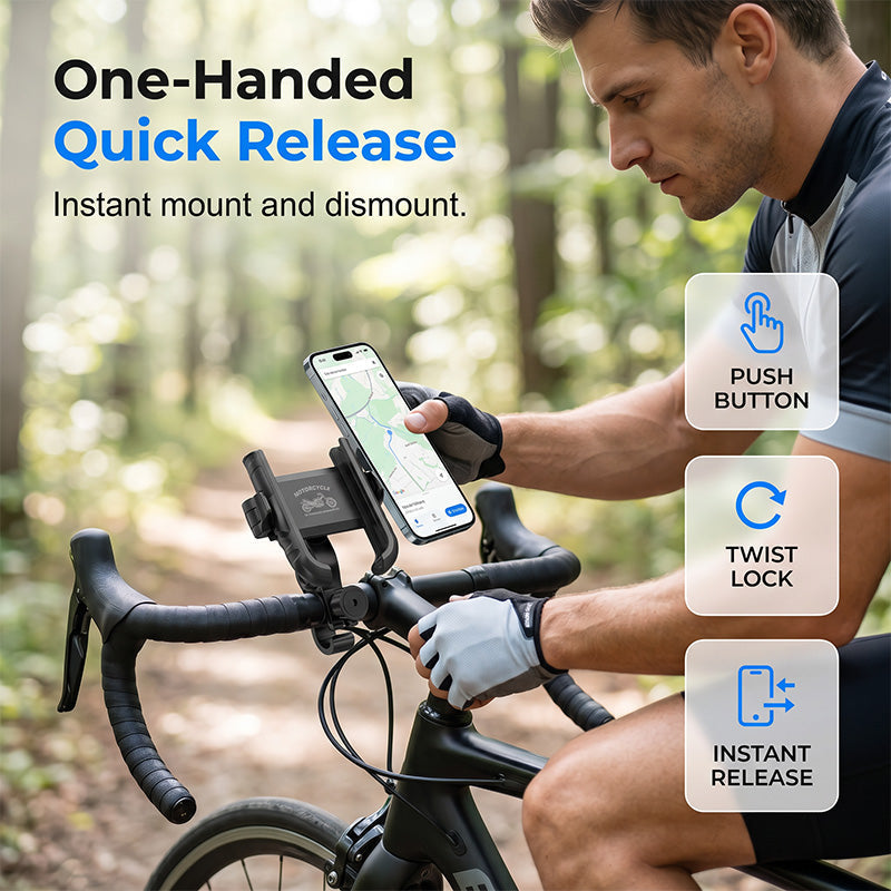 🔥 50% OFF! 🚲 Bike Mount for Your Phone with Quick-Release Clip – Shock-Resistant, 360° Rotatable, and Fits All Models – Perfect for Navigation and Outdoor Cycling – Safe and Practical 🛡️✨