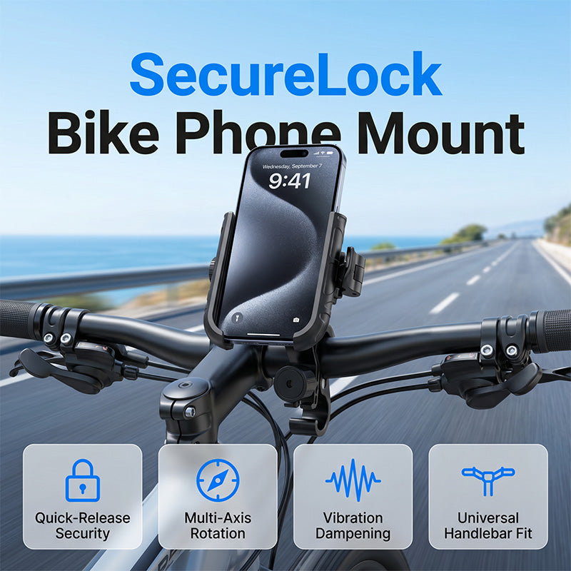 🔥 50% OFF! 🚲 Bike Mount for Your Phone with Quick-Release Clip – Shock-Resistant, 360° Rotatable, and Fits All Models – Perfect for Navigation and Outdoor Cycling – Safe and Practical 🛡️✨