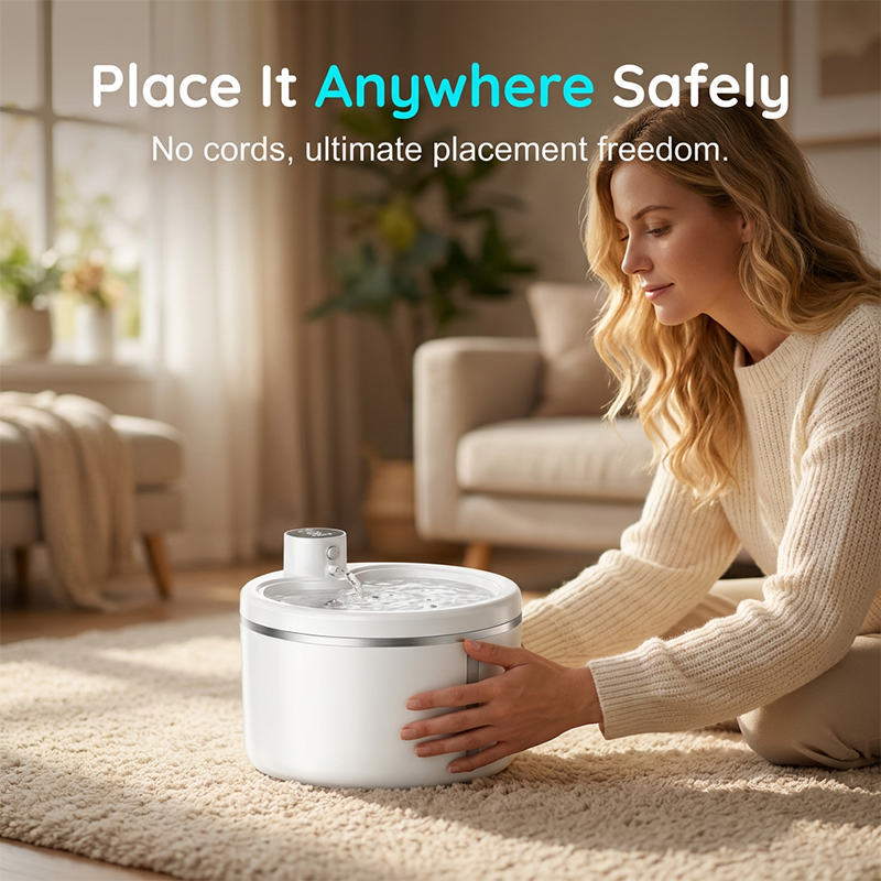 🐱 50 % RABATT NU! 💧 Trådlös automatisk vattenfontän för katter – smart rörelsesensor, IPX7 vattentät & tyst drift – perfekt för katter som älskar rinnande vatten 🏠