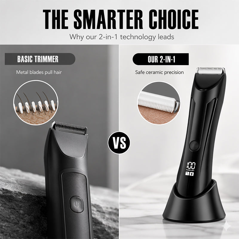 ✨2-i-1-trimmer för kroppshår för män