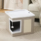 🐱 50 % RABATT NU! 🏠 Foldable 2-in-1 cat cube house – två nivåer, integrerad klösmatta & hopfällbar design – perfekt för små utrymmen 🧶