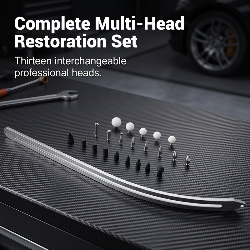 🔧 50 % RABATT NU! 🚗 Wheel arch dent repair kit – lackskyddad, stålsläde & flera huvuden – perfekt för lackskador på hjulhus 🛠️