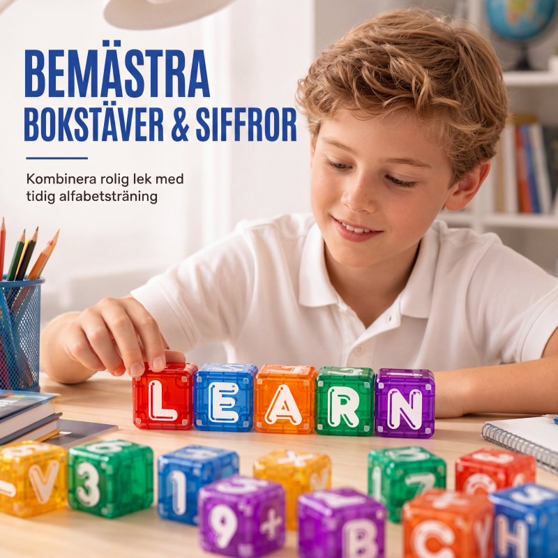🧲 50 % RABATT NU! 🔢 Magnetiska bokstavs- och sifferkuber för barn – 40 delar, 360° stapling & lärande genom lek – perfekt för förskolebarn 📚