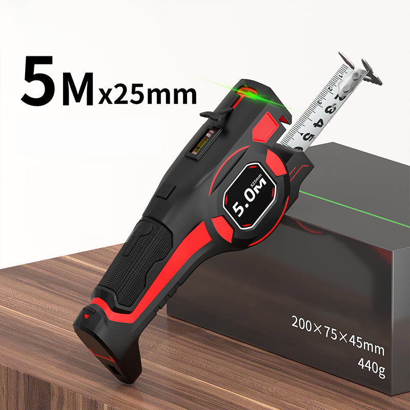 2-i-1 måttband med laserguide