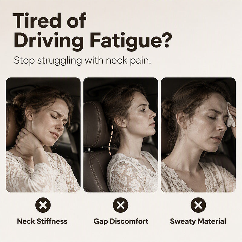 🚗💤 Slut på trötthet under körningen! Universellt nackstöd i minnesskum för bilsätet – ergonomiskt stöd för långa resor.
