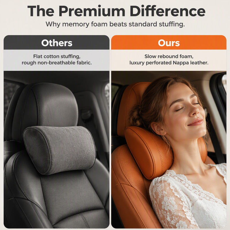 🚗💤 Slut på trötthet under körningen! Universellt nackstöd i minnesskum för bilsätet – ergonomiskt stöd för långa resor.