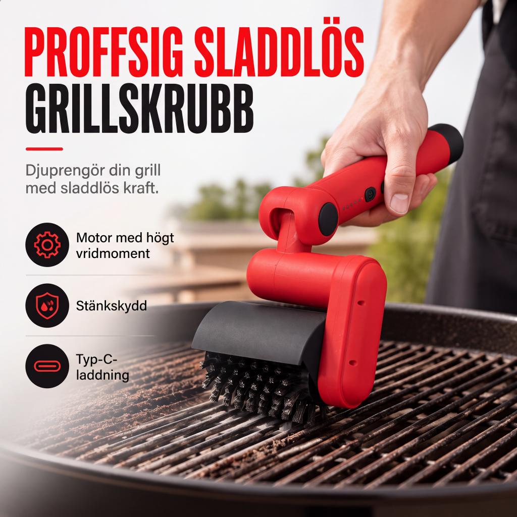 Elektrisk rengöringsborste för BBQ-grill