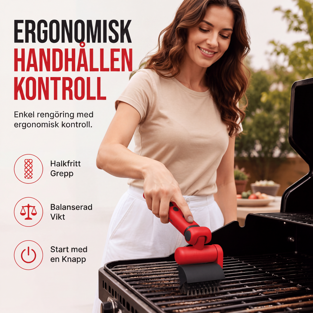 Elektrisk rengöringsborste för BBQ-grill