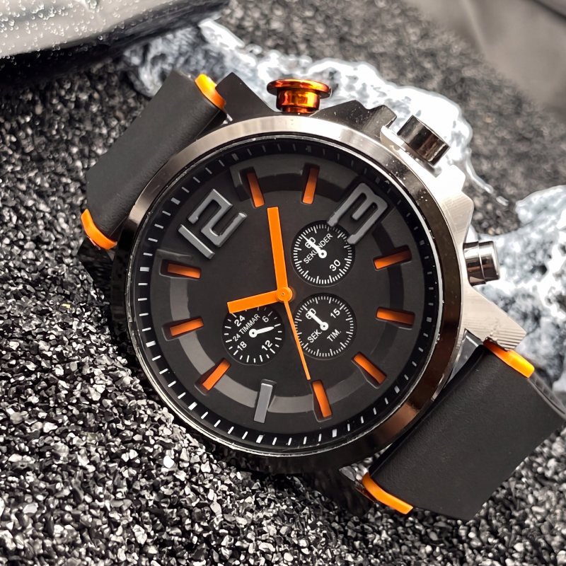 ⌚ 50 % RABATT NU! 🏔️ Kvartsur för män, ledig stil – sportig kontrastdesign, bekväm silikonrem & precis kvartsrörelse – perfekt för vardag och äventyr 🏃