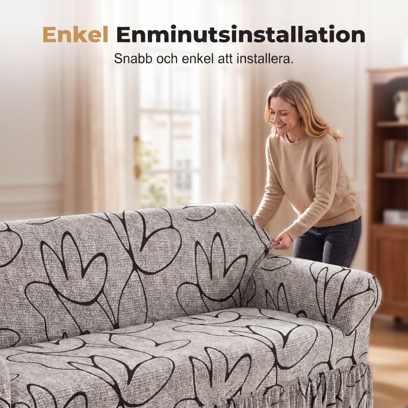 Universellt elastiskt sofföverdrag