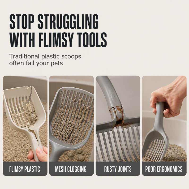 🐱 50 % RABATT NU! 🧹 Fine mesh metal cat litter scoop – professionellt rostfritt stål, snabb siktning & ergonomiskt grepp – perfekt för daglig kattvård ✨