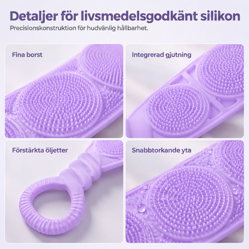Dubbelsidig ryggskurborste i silikon