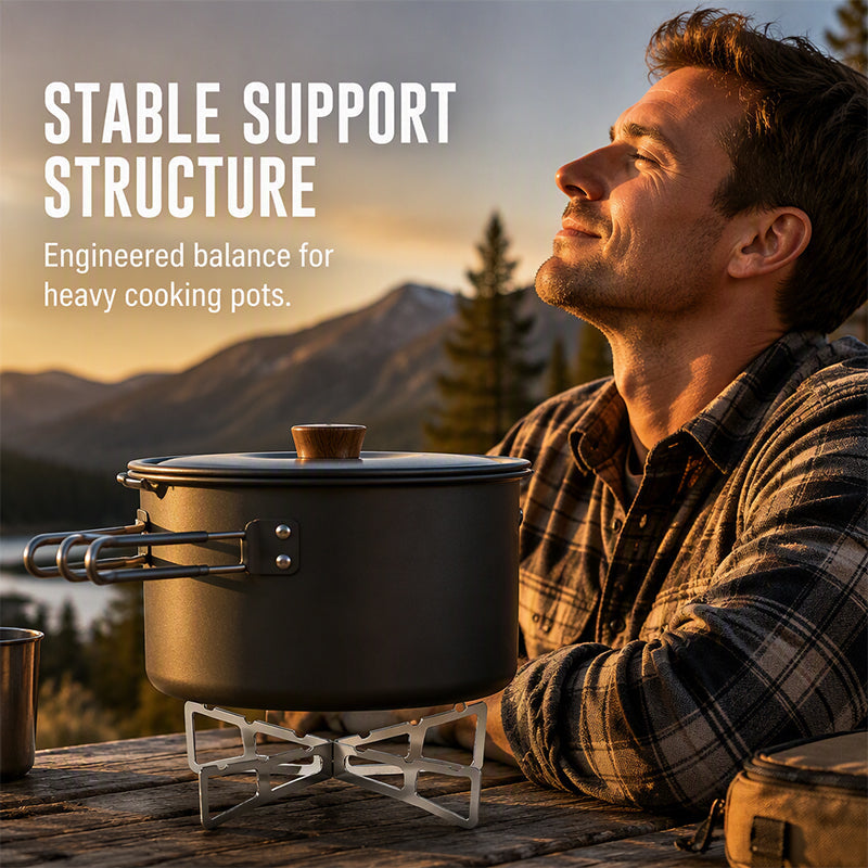 ⛺50% RABATT!🥘 Ultralätt stativ för utomhus alkoholkokare, stabil och kompakt♨️