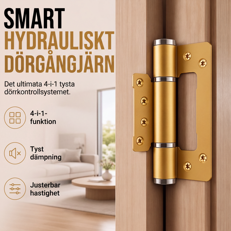 Hydrauliska dörrgångjärn med sammankoppling