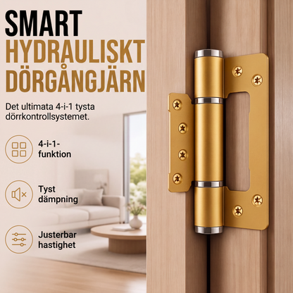 Hydrauliska dörrgångjärn med sammankoppling