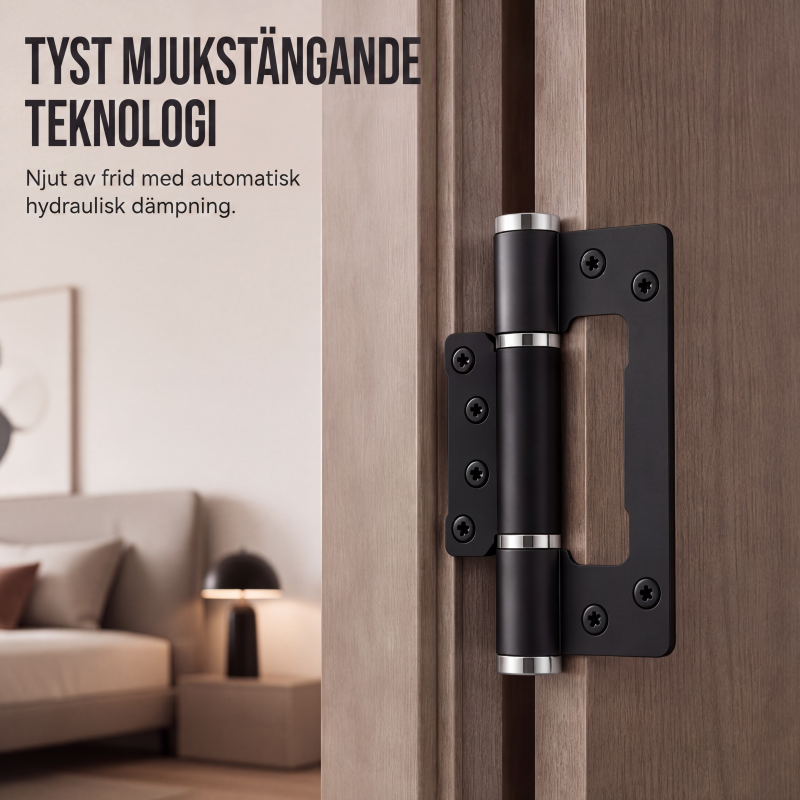 Hydrauliska dörrgångjärn med sammankoppling