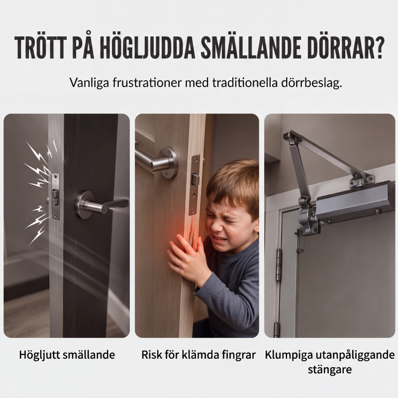 Hydrauliska dörrgångjärn med sammankoppling