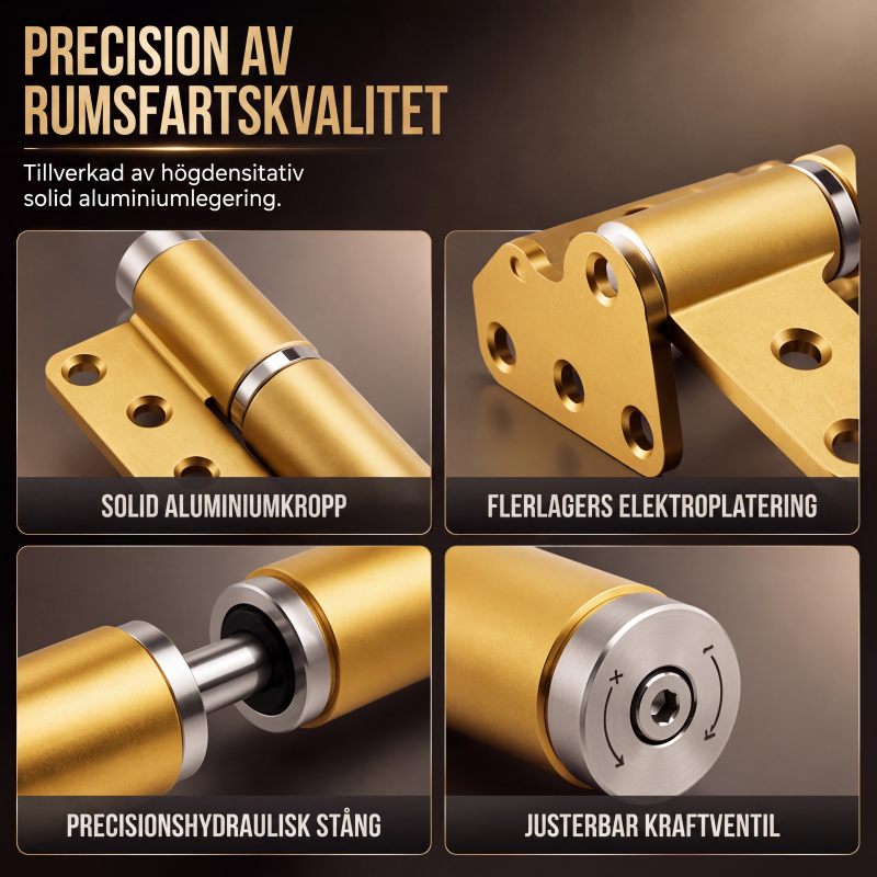 Hydrauliska dörrgångjärn med sammankoppling