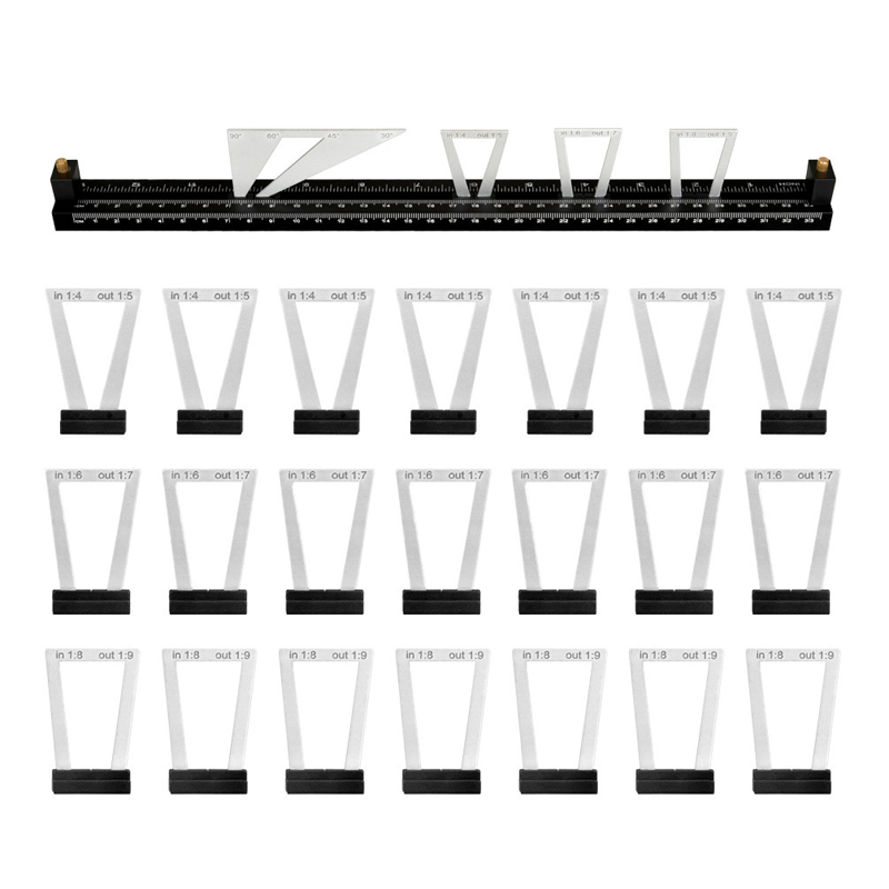 🔧 50 % RABATT NU! 📐 28-delars sats med markörer för laxknutar – 6 förhållanden, 4 vinklar & dubbel skala – perfekt för möbeltillverkning 🏠