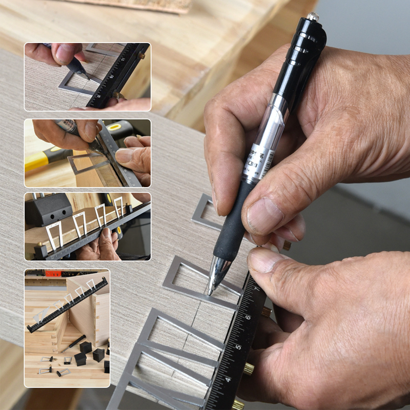 🔧 50 % RABATT NU! 📐 28-delars sats med markörer för laxknutar – 6 förhållanden, 4 vinklar & dubbel skala – perfekt för möbeltillverkning 🏠